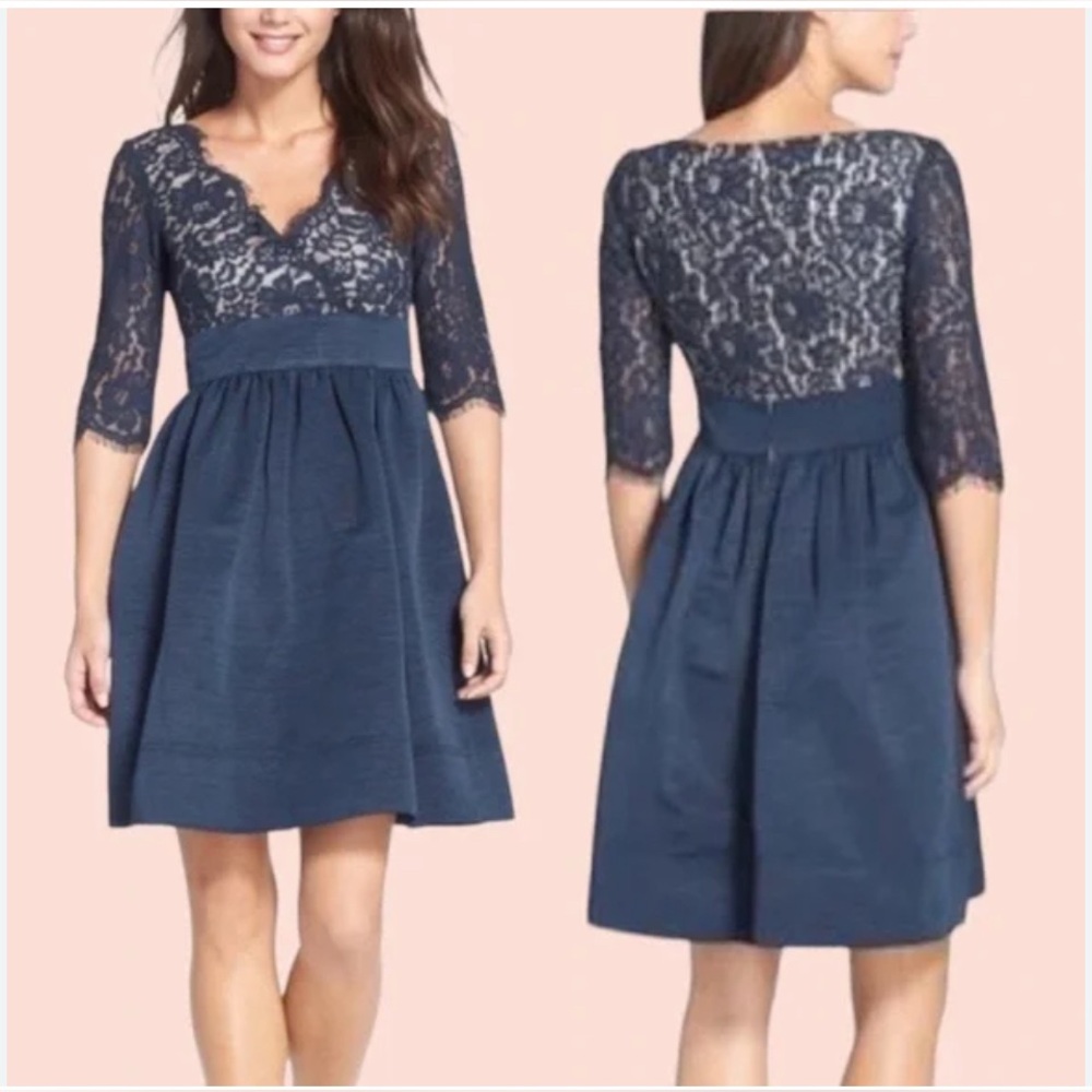 Eliza J Navy Lace Mini Dress